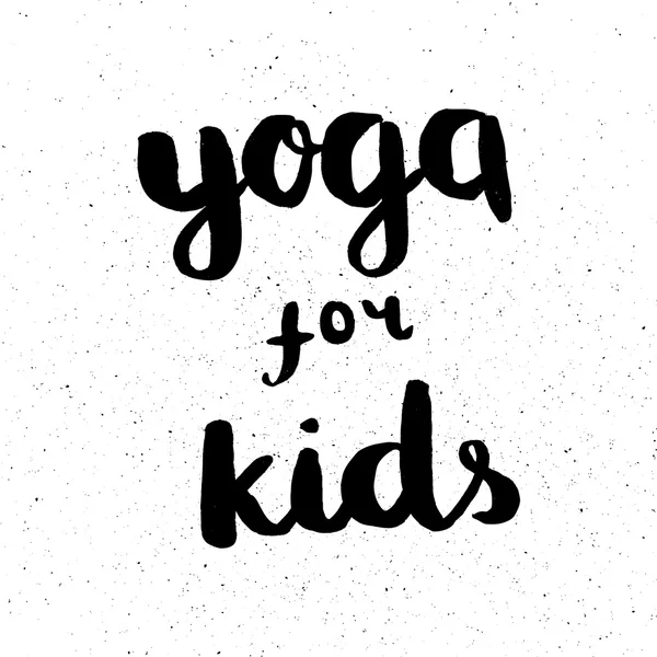 Affisch med citat bokstäver yoga för barn. — Stock vektor