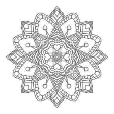 Mandala boyama sayfası.