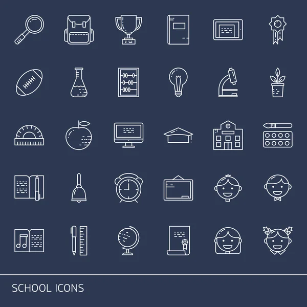 School objects and college items, teaching symbols — Stock Vector