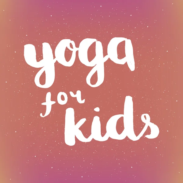 Cartel con citas letras yoga para niños . — Vector de stock