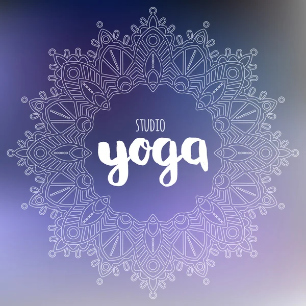 Vector yoga mandala línea insignias — Vector de stock