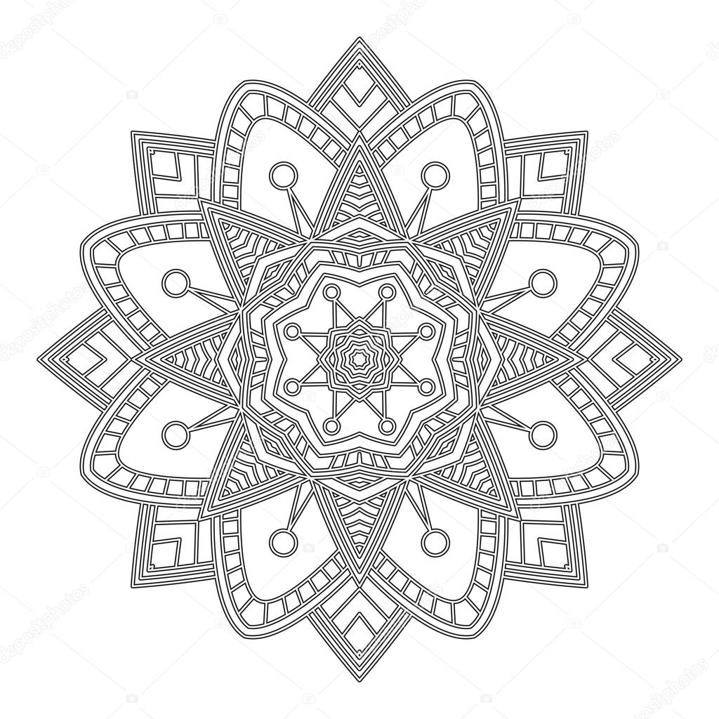 Coloring page with mandala.