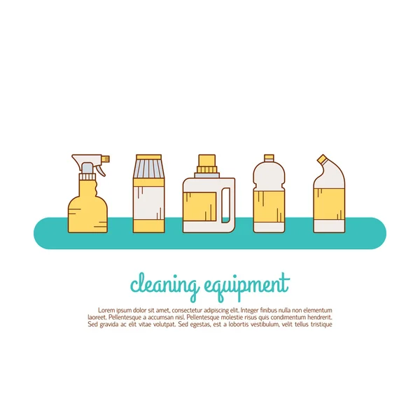 Servicio de limpieza concepto hecho en línea estilo vector . — Archivo Imágenes Vectoriales