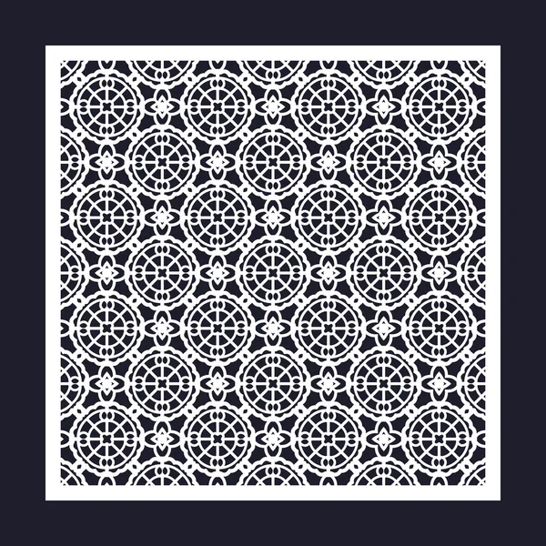 Durchbrochener quadratischer Rahmen mit geometrischem Muster. — Stockvektor