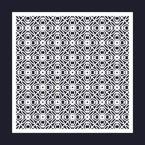 Opengewerkte vierkante frame met geometrische patroon. — Stockvector