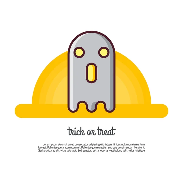 Illustratie van het pictogram van de geest van de symbolen. Halloween concept gemaakt in li — Stockvector