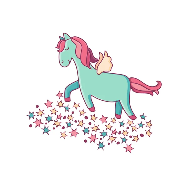 Sihirli unicorn vektör çizim.