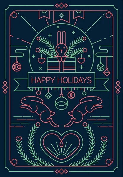 Happy holidays greeting card design — Stock Vector