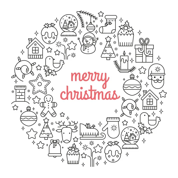 Sembolleri Noel öğeleri simge Illustration. Yapılan Xmas kavramı 