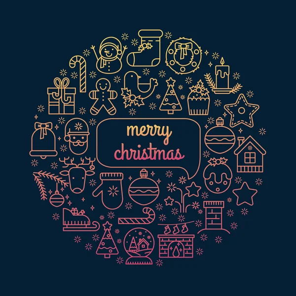 Illustration des symboles de Noël éléments icône . — Image vectorielle