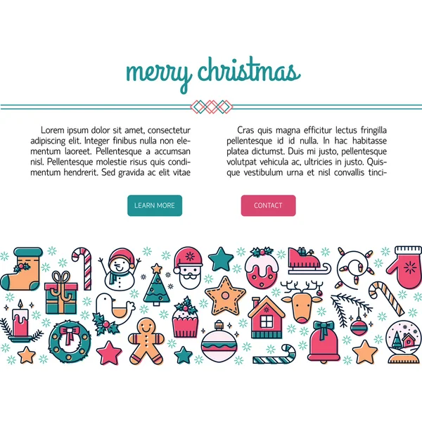 Illustration des symboles de Noël éléments icône . — Image vectorielle