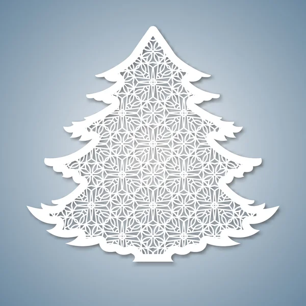 Geometrik desenli Noel ağacı. Lazer Kesim şablonu
