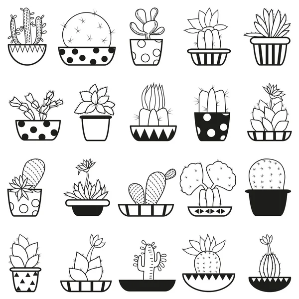 Vector cactus pictogrammen — Stockvector