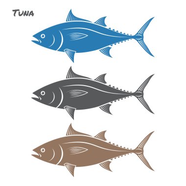 Tuna fish vector illustration on white background clipart