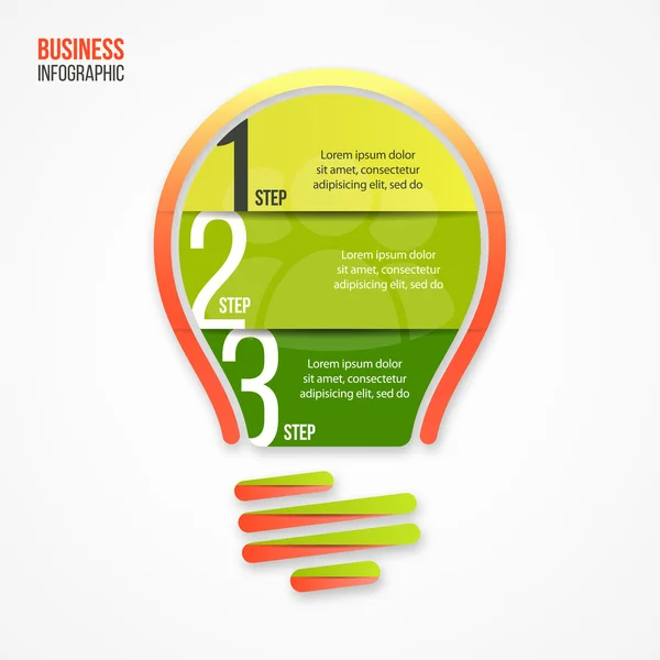 Glühbirnen-Vektor-Infografik-Vorlage für Grafiken, Diagramme, Diagramme und andere Infografiken. — Stockvektor