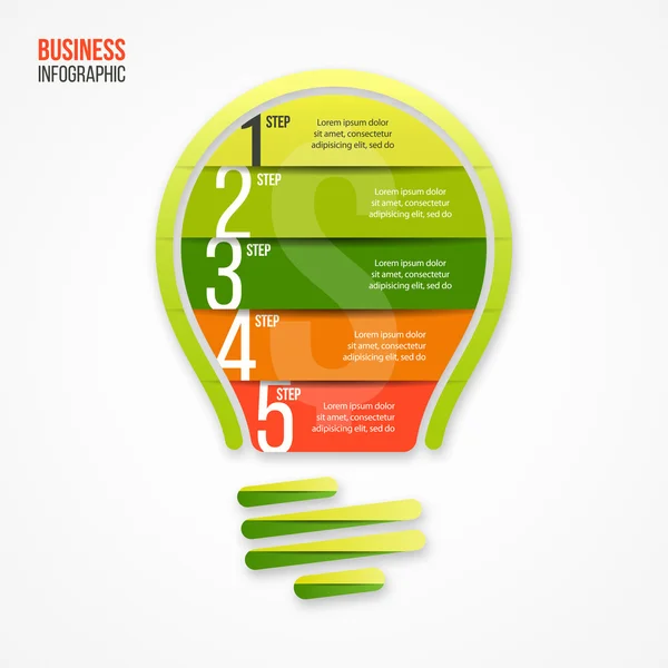 Modelo de infográfico vetorial de lâmpada para gráficos, gráficos, diagramas e outros infográficos . — Vetor de Stock