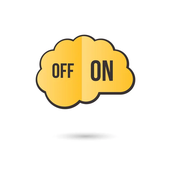 Vector brain icon with on off option. — Stock Vector