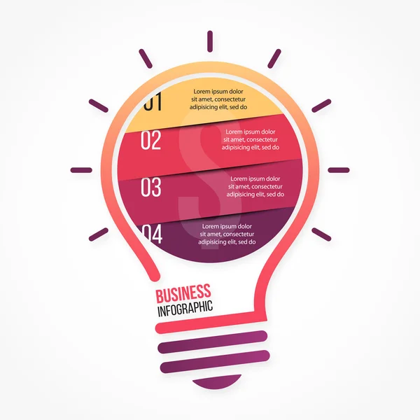 Modello infografico vettoriale lampadina — Vettoriale Stock