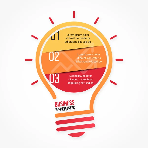 Modello infografico vettoriale lampadina — Vettoriale Stock