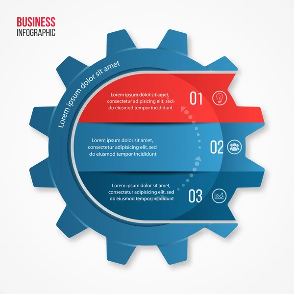 Vektor Business und Industrie Getriebe Stil Infografik Vorlage — Stockvektor