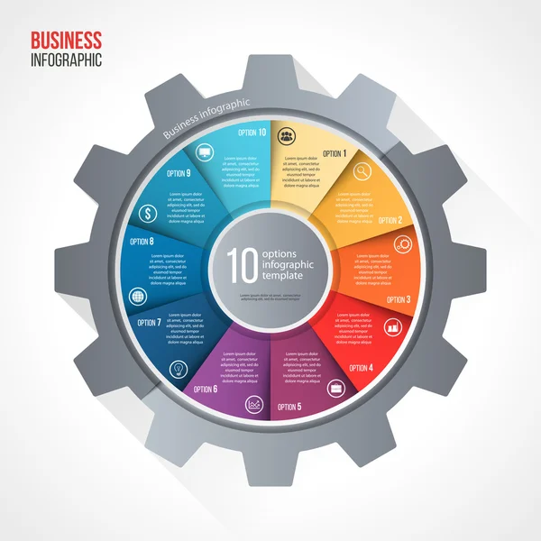 Vector business and industry gear style circle infographic template — Stock Vector