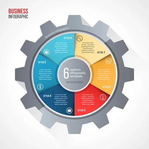 Plantilla infográfica de círculo de estilo de engranaje de negocio e industria vectorial — Vector de stock