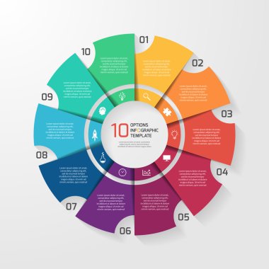 Vektör daire Infographic şablonu grafikler, grafikler, diyagramlar için.