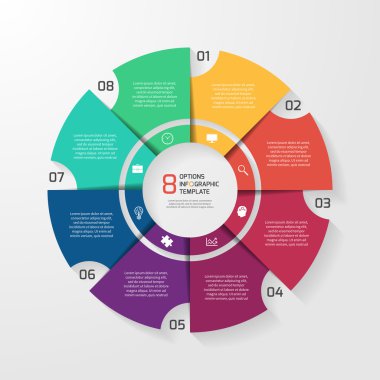 Vektör daire Infographic şablonu grafikler, grafikler, diyagramlar için.