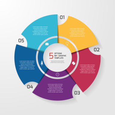 Vektör daire Infographic şablonu grafikler, grafikler, diyagramlar için.