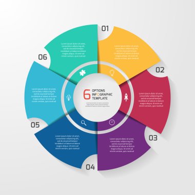 Vektör daire Infographic şablonu grafikler, grafikler, diyagramlar için.