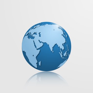 Avrasya, Oceania ve Afrika ile yüksek Detaylı vektör Küre. 