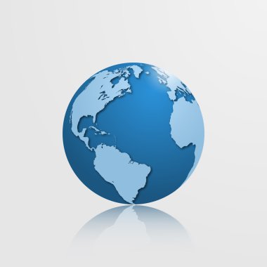 Kuzey Amerika, Güney Amerika, Avrupa ve Afrika ile yüksek Detaylı dünya. Vektör çizim.