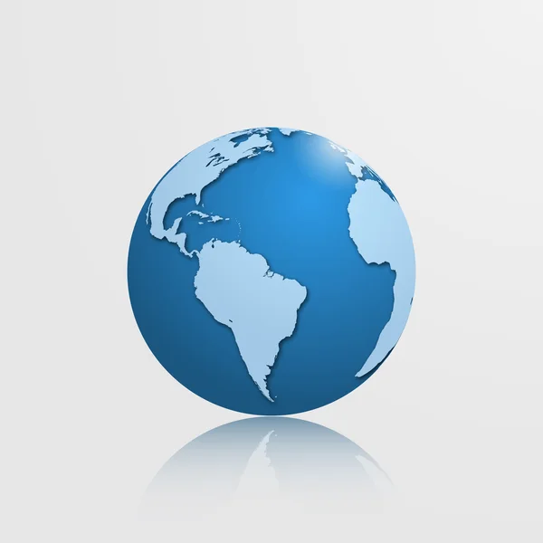 Alto globo detallado con América del Sur. Ilustración vectorial . — Vector de stock