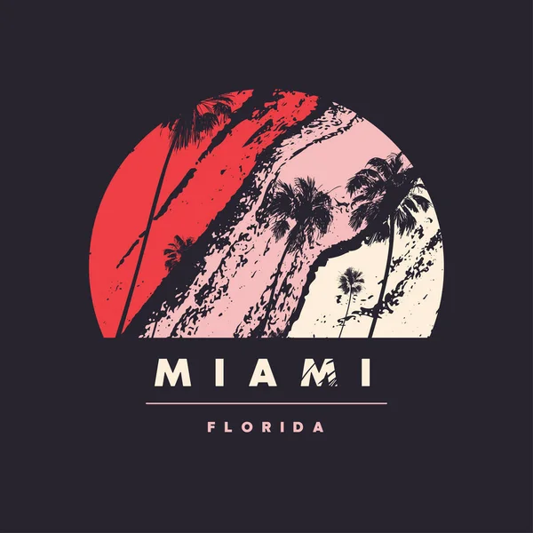 Miami Florida grafica vettoriale t-shirt design, poster, stampa — Vettoriale Stock