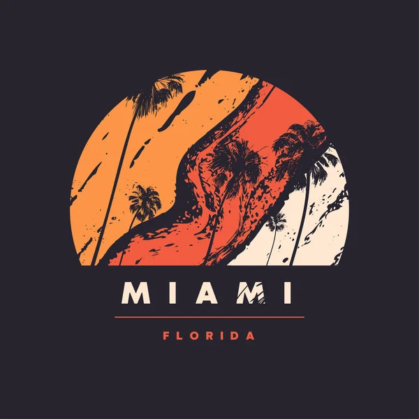 Miami Florida grafica vettoriale t-shirt design, poster, stampa — Vettoriale Stock