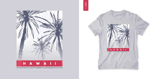 Havaí. T-shirt design vetorial, cartaz, impressão, modelo. —  Vetores de Stock