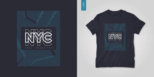 New York City. T-shirt geometrisch vector ontwerp, poster, print, sjabloon — Stockvector