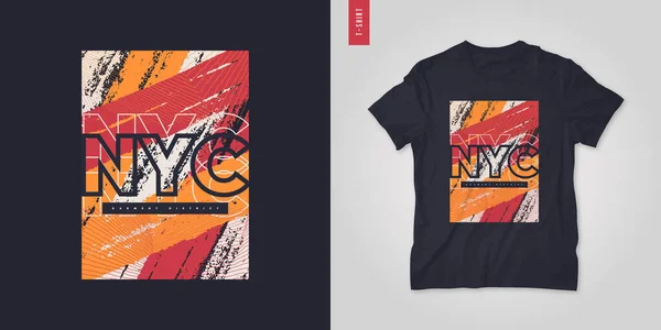 ニューヨーク市。抽象幾何学的Tシャツベクトルデザイン,グラフィック,プリント — ストックベクタ