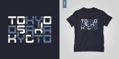 Tokyo grafik tişört vektör tasarımı, tipografi, poster, baskı