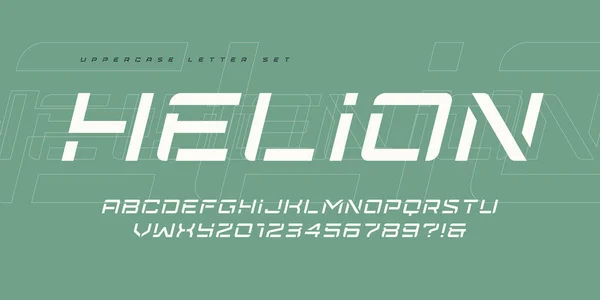 Tecnologia vetorial sans serif letras maiúsculas, alfabeto, tipografia — Vetor de Stock