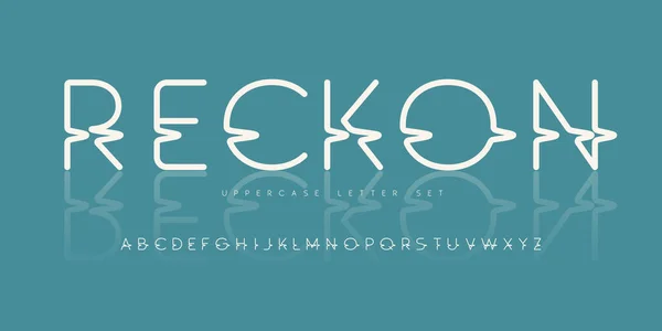 Conjunto de letras maiúsculas arredondadas distorcidas vetoriais, alfabeto de falha, tipografia — Vetor de Stock