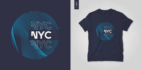 New York City grafisch t-shirt abstract design, geometrische poster, vector illustratie — Stockvector