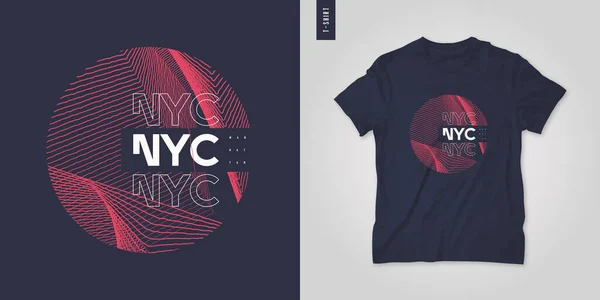 New York City grafisch t-shirt abstract design, geometrische poster, vector illustratie — Stockvector