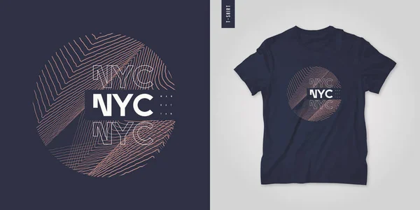 New York City grafisch t-shirt abstract design, geometrische poster, vector illustratie — Stockvector