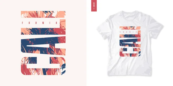 Kalifornien grafisk tee design, typografi tryck, vektor illustration — Stock vektor