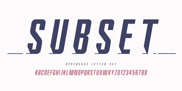 Vector stylish sans serif font, letras maiúsculas, alfabeto, tipografia —  Vetores de Stock