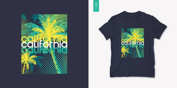 Californie design graphique tee, typographie, illustration vectorielle — Image vectorielle