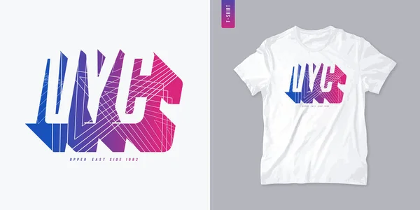 New York City letter t-shirt design, poster, typography. Vector illustration — Stock Vector