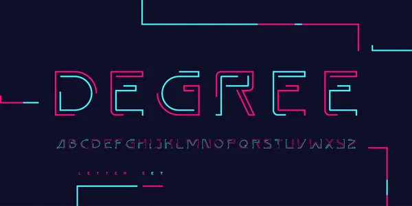Linearer Vektor-Großbuchstabensatz, Alphabet, Schrift, Typografie — Stockvektor