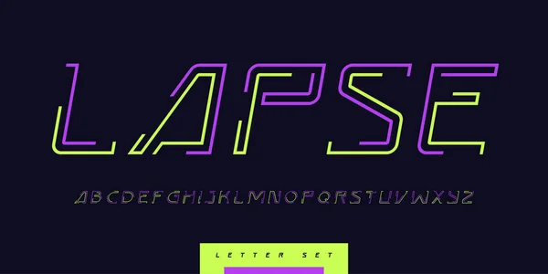 Vector lineaire hoofdletter set, alfabet, lettertype, typografie — Stockvector